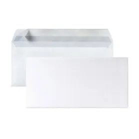 Lot De 50 Enveloppes DIN Long 110x220 Mm - Blanc 100 G/m² Avec Adhésif Côté Court (NEUSER)