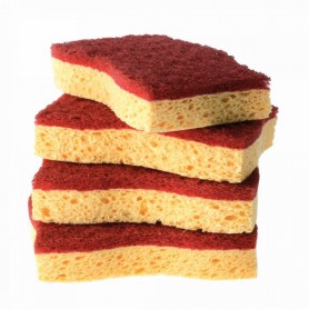 Eponges grattantes rouges lot de 2