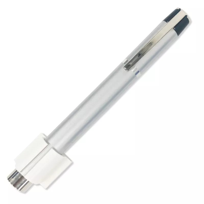 Lampe Stylo LED Argentée avec Porte Abaisse-Langue