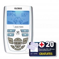 Electrostimulateur DUO TENS - GLOBUS  ( +20 électrodes OFFERTES )