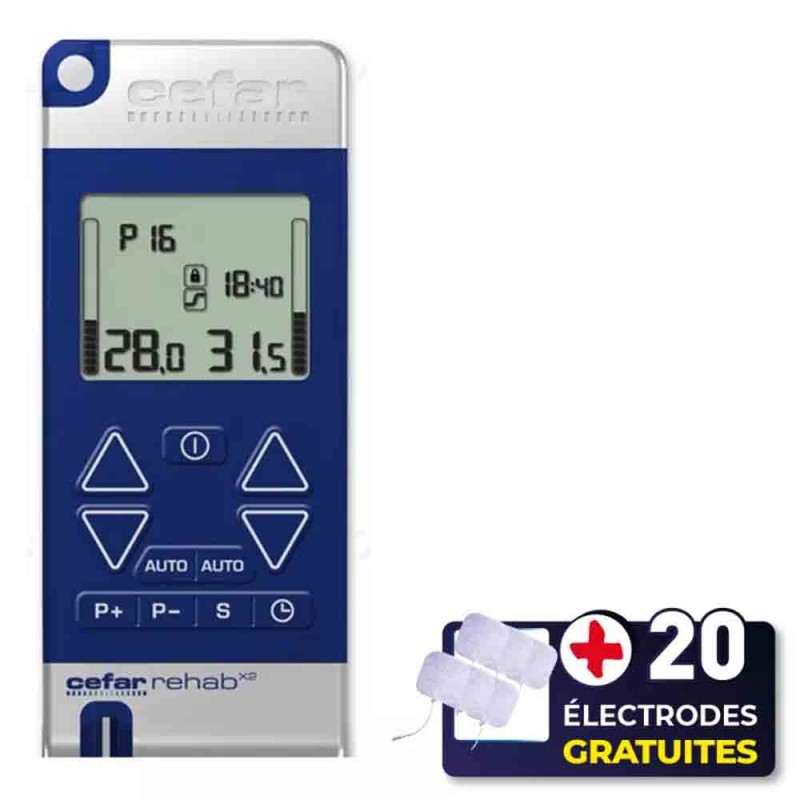 Electrostimulateur REHAB X2 - CEFAR COMPEX ( +20 Electrodes OFFERTES )