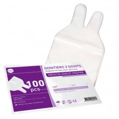 Doigtier 2 doigts en polyéthylène médicalement propre