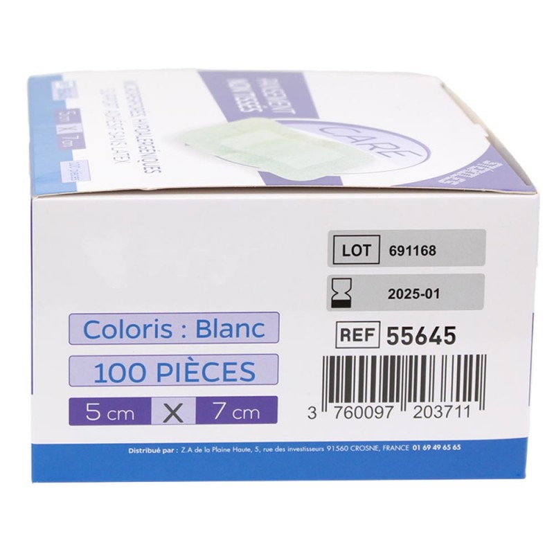 Pansements extensibles non tissés stériles Médi'Clinic - Blanc