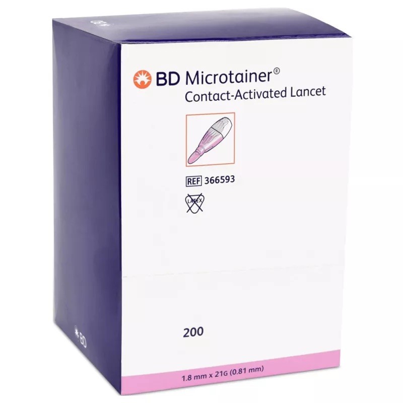 LANCETTES MICROTAINER CONTACT ROSE 21G BD