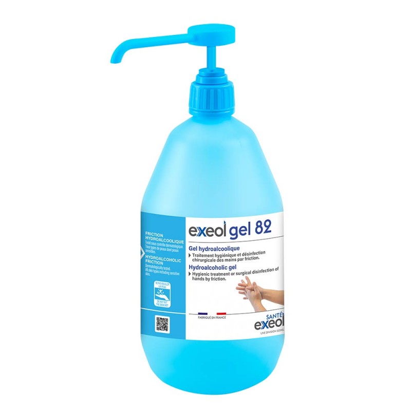 GEL HYDROALCOOLIQUE EXEOL GEL 82 - 1 L POMPE