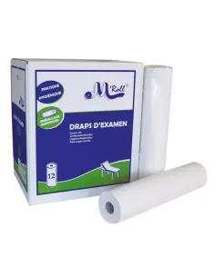 Drap d'examen pure ouate lisse M'ROLL 50x35 cm - 135 formats