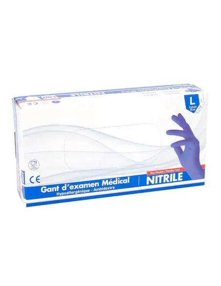 Gants nitrile non poudrés cobalt bleus Mediclinic