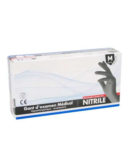 Gants nitrile non poudrés noir mediclinic