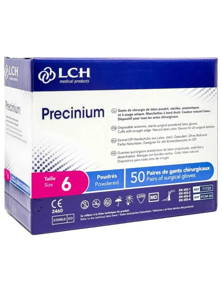 Gants de chirurgie en latex Precinium poudrés, stériles