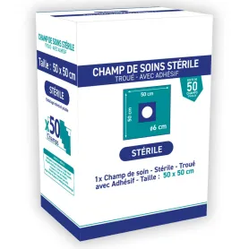 Champs de soins troués stériles avec adhésif Ø 6 cm