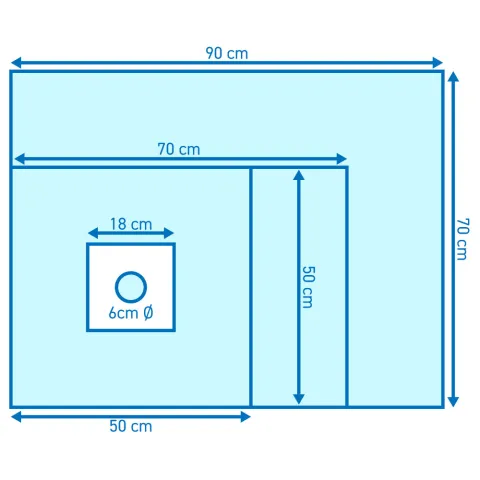 Champs de soins troués stériles avec adhésif Ø 6 cm