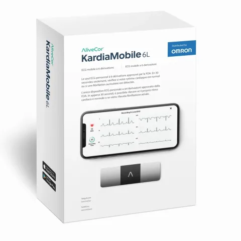 ECG mobile 6 dérivations KardiaMobile 6L — app Kardia, Bluetooth, 24 g, CE IIa IP22