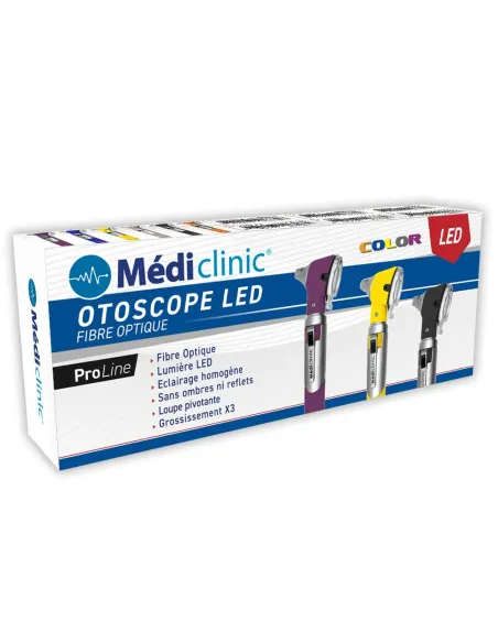 OTOSCOPE FO LED COULEUR MÉDICLINIC - BOITE