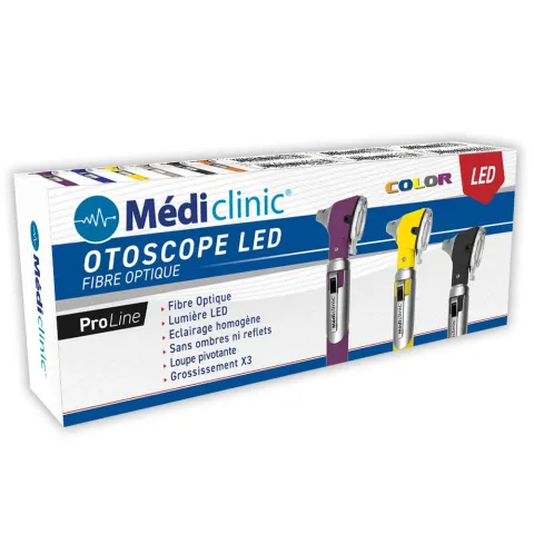 OTOSCOPE FO LED COULEUR MÉDICLINC - BOITE