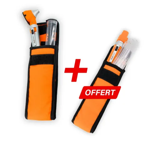 Pack otoscope led fo + Lampe stylo abaisse langue - Orange