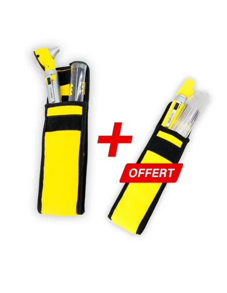 Pack otoscope led fo + Lampe stylo abaisse langue - Jaune