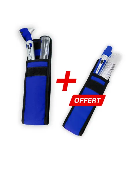 Pack otoscope led fo + Lampe stylo abaisse langue - Bleu