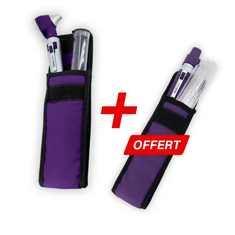 Pack otoscope led fo + Lampe stylo abaisse langue - Violet
