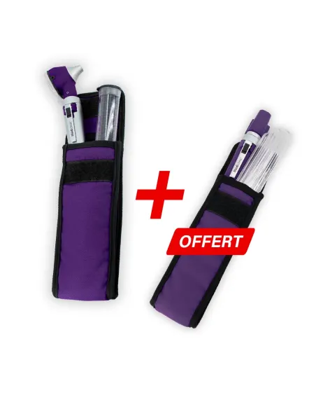 Pack otoscope led fo + Lampe stylo abaisse langue - Violet
