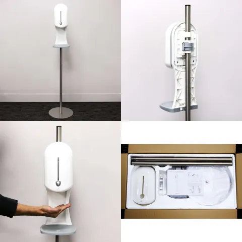 PACK DISTRIBUTEUR GEL ELECTRONIQUE SANS CONTACT - 3 EN 1