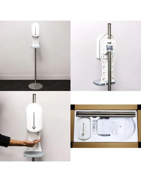 PACK DISTRIBUTEUR GEL ELECTRONIQUE SANS CONTACT - 3 EN 1