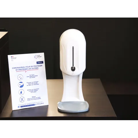 PACK DISTRIBUTEUR GEL ELECTRONIQUE SANS CONTACT - 3 EN 1
