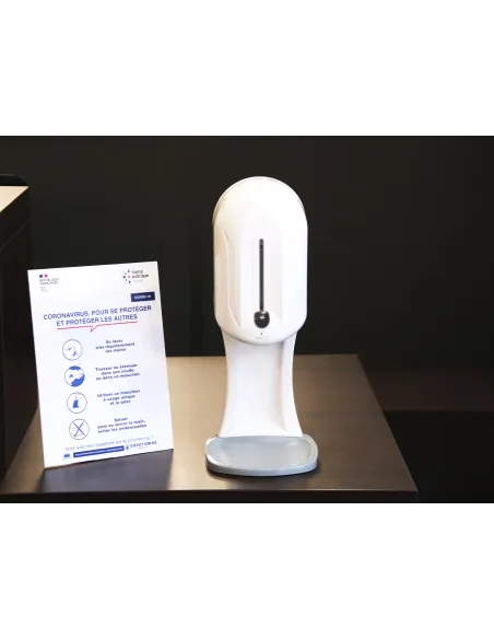 PACK DISTRIBUTEUR GEL ELECTRONIQUE SANS CONTACT - 3 EN 1