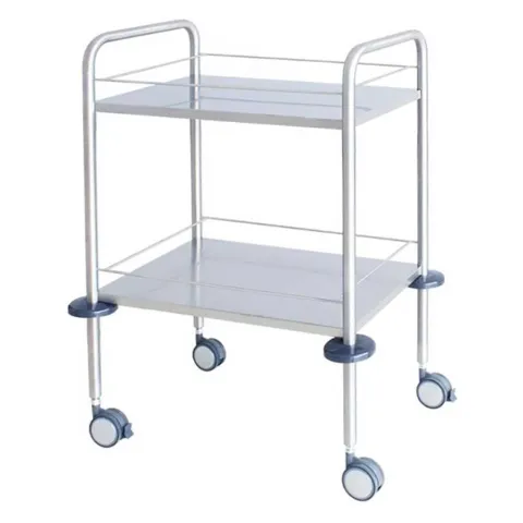 Guéridon médical inox 2 plateaux 60x40 – Mediclinic
