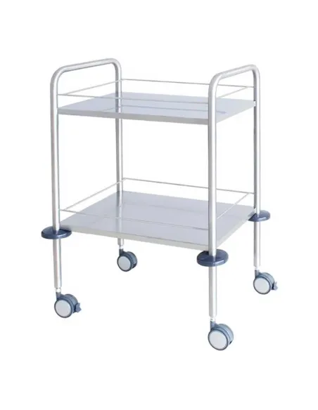 Guéridon médical inox 2 plateaux 60x40 – Mediclinic