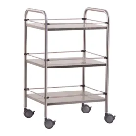 Guéridon médical inox 3 plateaux 60x40 – Mediclinic
