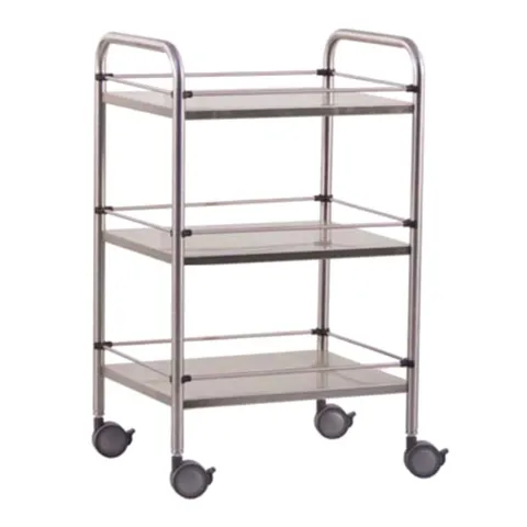 Guéridon médical inox 3 plateaux 60x40 – Mediclinic