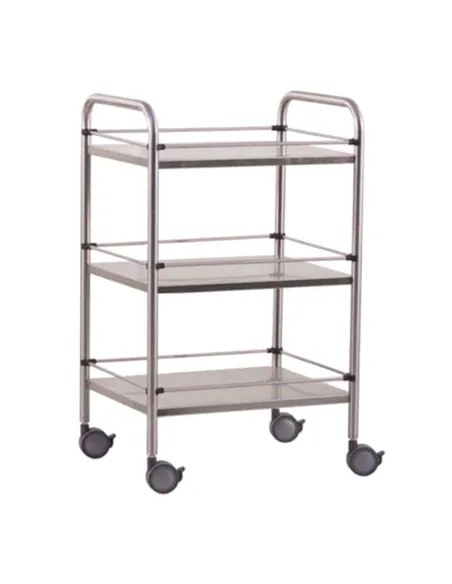 Guéridon médical inox 3 plateaux 60x40 – Mediclinic