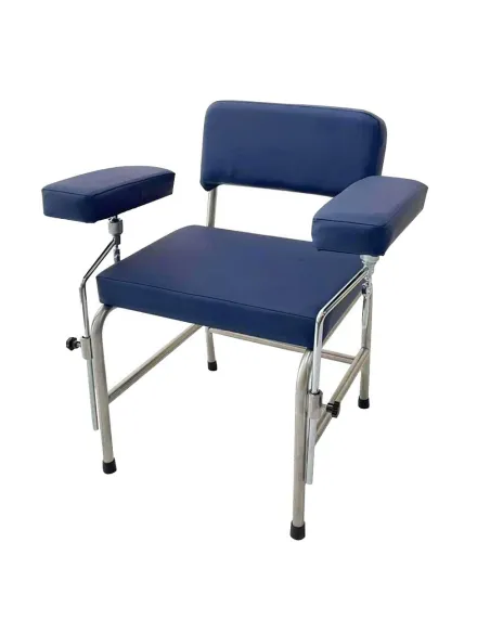 Chaise de prélèvement médicale inox bleue – Mediclinic