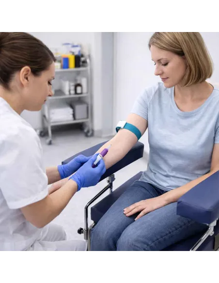 Chaise de prélèvement médicale inox bleue – Mediclinic