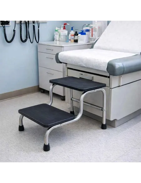 Marchepied médical 2 marches Inox antidérapant – Mediclinic