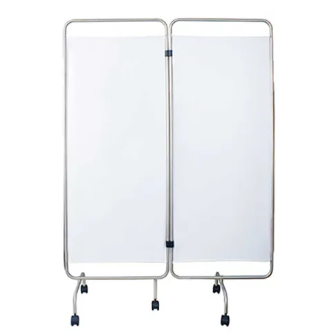 Paravent médical 2 panneaux Inox toile M1 – Mediclinic