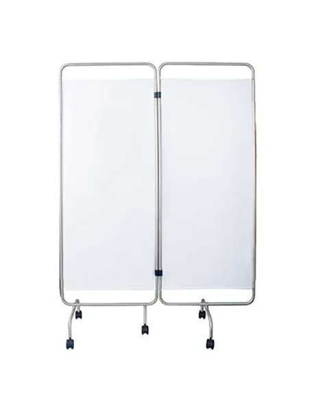 Paravent médical 2 panneaux Inox toile M1 – Mediclinic