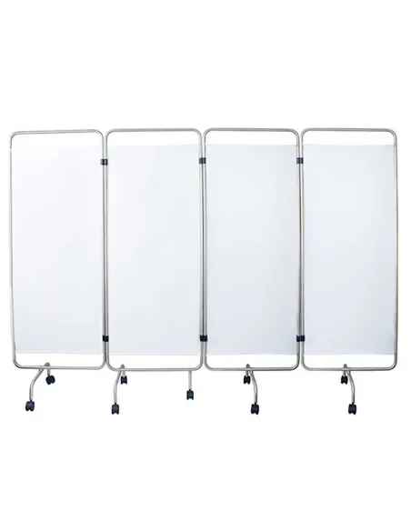 Paravent médical 4 panneaux Inox Toile M1 – Mediclinic