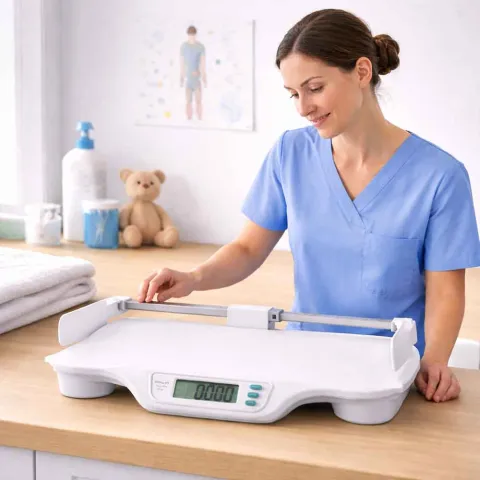 Pèse-bébé électronique avec toise 2 en 1 – 20kg – Mediclinic