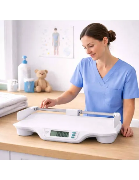 Pèse-bébé électronique avec toise 2 en 1 – 20kg – Mediclinic