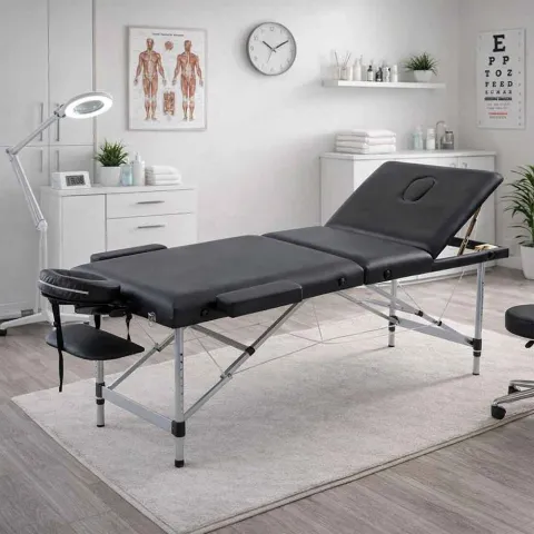 Table de massage pliante aluminium Noir – Beta Flex Mediclinic