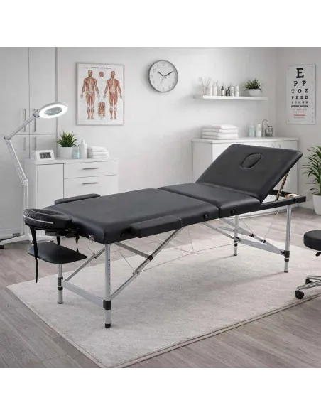 Table de massage pliante aluminium Noir – Beta Flex Mediclinic