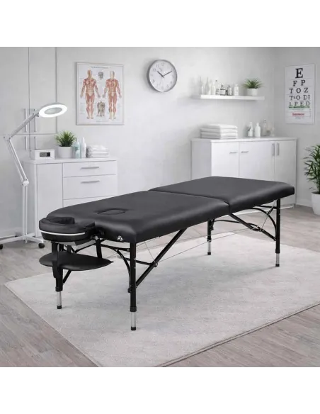 Table de massage pliante aluminium Noir – Alpha Alu Mediclinic