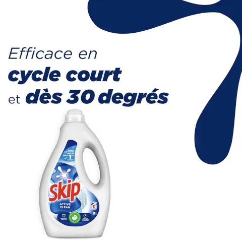 Lessive liquide Active clean 37 Lavage 1,6L - SKIP
