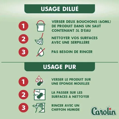 Nettoyant multi-usages Carolin Bicarbonate 1L - CAROLIN