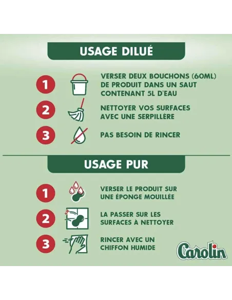 Nettoyant multi-usages Carolin Bicarbonate 1L - CAROLIN