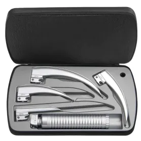 Trousse de laryngoscopie HEINE Classic F.O. avec éclairage LED et 4 lames
