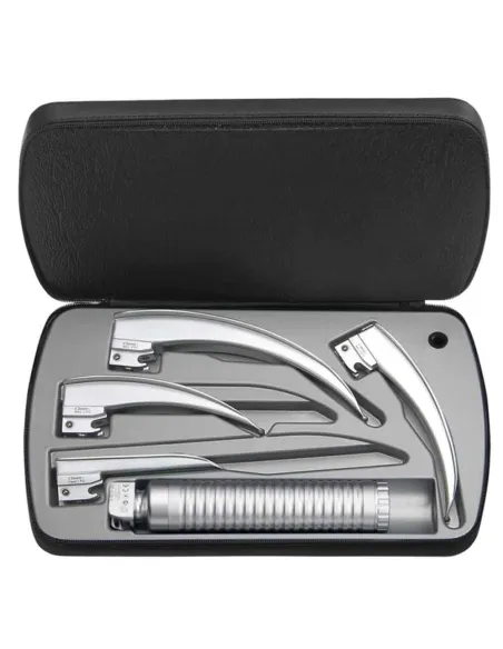 Trousse de laryngoscopie HEINE Classic F.O. avec éclairage LED et 4 lames