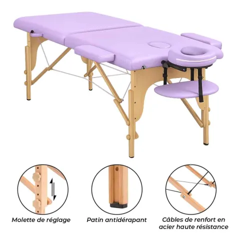 Table de massage pliante bois Noir – Alpha Wood Mediclinic