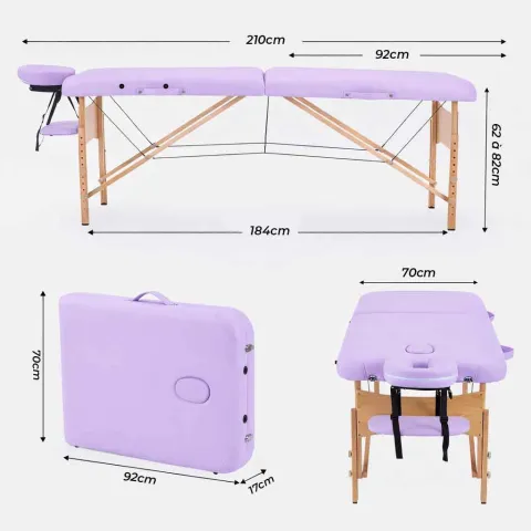 Table de massage pliante bois Noir – Alpha Wood Mediclinic